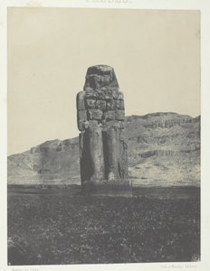 Gourna, Statua Memnona, Teby, 184951, wydrukowany 1852. autorstwa Maxime Du Camp