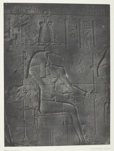 Wielka Świątynia Izydy w Filoe, Tôth Ibiocéphale; Nubia, płyta 79 z albumu "Egypte, Nubie, Palestine et Syrie" (1852) autorstwa Maxime Du Camp
