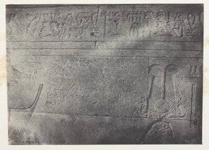 Wielka Świątynia Izydy w Filoe, inskrypcja demotyczna; Nubia, płyta 76 z albumu "Egypte, Nubie, Palestine et Syrie" (1852) autorstwa Maxime Du Camp