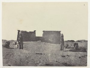 Hémi-Spéos De Séboua, Drômos; Nubie, płyta 97 z albumu "Egypte, Nubie, Palestine et Syrie" (1852) autorstwa Maxime Du Camp