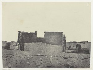 Hémi-Spéos De Séboua, Drômos; Nubie, płyta 97 z albumu "Egypte, Nubie, Palestine et Syrie" (1852) autorstwa Maxime Du Camp