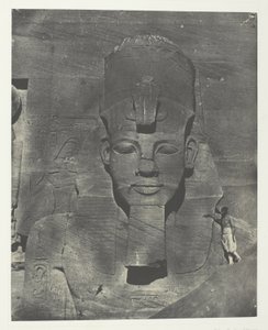 Ibsamboul, Colosse Médial (Enfoui) du Spéos de Phrè Nubie, Palestine et Syrie, płyta 106 z albumu "Egypte, Nubie, Palestine et Syrie" (1852) autorstwa Maxime Du Camp