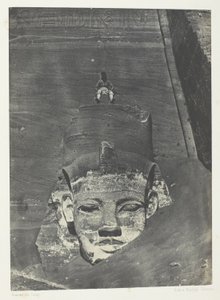Ibsamboul, Colosse Occidental Du Spéos De Phrè; Nubia, płyta 107 z albumu "Egypte, Nubie, Palestine et Syrie" (1852) autorstwa Maxime Du Camp
