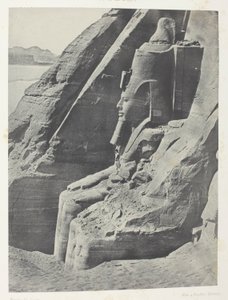 Ibsamboul, Colosse Oriental Du Spéos De Phrè, Vu De Profil; Nubie, płyta 104 z albumu "Egypte, Nubie, Palestine et Syrie" (1852) autorstwa Maxime Du Camp