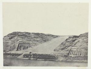 Ibsamboul, Les Deux Spéos; Nubie, płyta 101 z albumu "Egypte, Nubie, Palestine et Syrie" (1852) autorstwa Maxime Du Camp