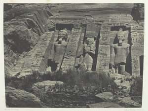 Ibsamboul, Południowa część Speos Hathor, Nubia, 184951, wydrukowany 1852. autorstwa Maxime Du Camp