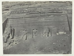 Ibsamboul, Ogólny widok Wielkiego Spéos z Phre, Nubia, 184951, wydrukowany 1852. autorstwa Maxime Du Camp