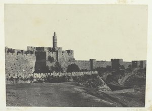 Jerozolima, Mury Zachodnie, Palestyna, 184951, druk 1852. autorstwa Maxime Du Camp