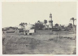 Meczet El-Arif i grobowiec Murad-Beya, Górny Egipt, płyta 13 z albumu "Egypte, Nubie, Palestine et Syrie" (1852) autorstwa Maxime Du Camp