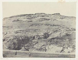 Nekropolia starożytnego Likopolis, Górny Egipt, płyta 12 z albumu "Egypte, Nubie, Palestine et Syrie" (1852) autorstwa Maxime Du Camp