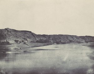Nubii. Wschodni Brzeg Nilu Wioska Bab. Widok wykonany na południe od Philoe, 1850. autorstwa Maxime Du Camp