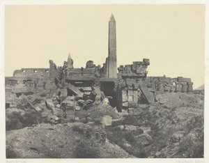 Pałac Karnak, Sanktuarium Granitowe i Sala Hypostyle; Teby autorstwa Maxime Du Camp