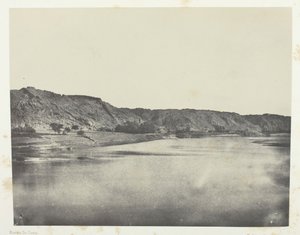 Wschodni brzeg wioski Bab na Nilu, View Taken South Philoe, Nubia, 184951, wydrukowany w 1852 roku. autorstwa Maxime Du Camp