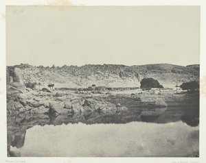 Północny brzeg wioski Nilu w Abou-Koli, widok wykonany na północ od Philoe, Nubia, 184951. autorstwa Maxime Du Camp