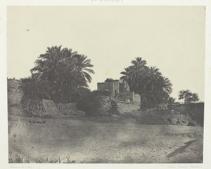 Ruiny rzymskiej fortyfikacji, Philoe; Nubia, płyta 71 z albumu "Egypte, Nubie, Palestine et Syrie" (1852)