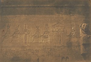 Rzeźby na tylnej fasadzie wielkiej świątyni Dendera Tentyris, 1849-50. autorstwa Maxime Du Camp