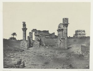 Świątynia Hermontis, Górny Egipt, płyta 63 z albumu "Egypte, Nubie, Palestine et Syrie" (1852) autorstwa Maxime Du Camp