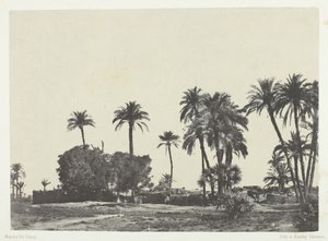 Wieś Hamameh, Górny Egipt, 184951, wydrukowany 1852. autorstwa Maxime Du Camp