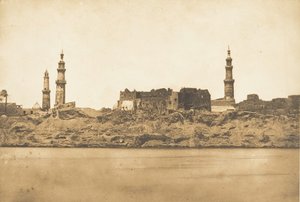 Widok Girgeh i wybrzeże usunięte - przez powódź Nilu, 1849-50. autorstwa Maxime Du Camp