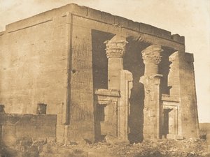 Widok fasady pronaosu świątyni Dakkeh Pselcis, 5 kwietnia 1850 r. autorstwa Maxime Du Camp
