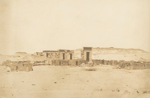 Widok ogólny świątyni i wioski Déboude Parembole, 10 kwietnia 1850 r. autorstwa Maxime Du Camp