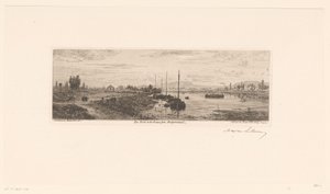 Widok na Sekwanę w pobliżu Argenteuil Les bords de la Seine près Argenteuil (tytuł przedmiotu) autorstwa Maxime François Antoine Lalanne (signed by artist)