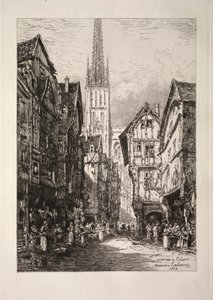 Ulica w Rouen autorstwa Maxime Lalanne
