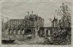 Zamek w Chenonceau. autorstwa Maxime Lalanne