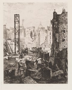 Rozbiórka w celu otwarcia Boulevard St. Germain, 1862. autorstwa Maxime Lalanne