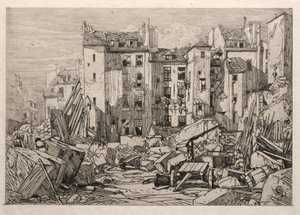 Rozbiórka starych domów w Paryżu, 1862.