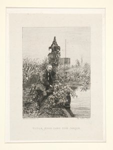 Victor Hugo dans son jardin (Wiktor Hugo w swoim ogrodzie), pl. 12 z apartamentu Chez Victor Hugo (Victor Hugo autorstwa Maxime Lalanne
