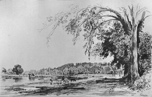 Widok Richmond od Tamizy, 1871 autorstwa Maxime Lalanne