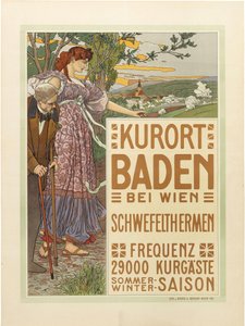 Uzdrowisko Baden koło Wiednia, ok. 1900 r. 1910. autorstwa Maximilian Liebenwein