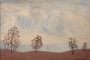 Krajobraz z drzewami, 1917 autorstwa Maximilian Voloshin