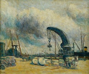Port, Nabrzeże w Schiedamm, 1907 autorstwa Maximilien Luce