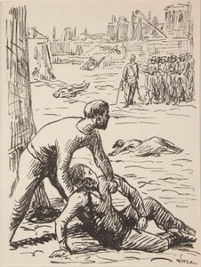 Dziewięć druków bez tytułu z tematami politycznymi autorstwa Maximilien Luce