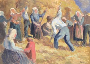 Żniwa, ok. 1914 (olej na papierze) autorstwa Maximilien Luce