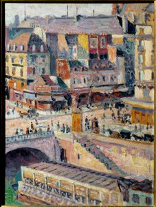 Most św. Michała i Nabrzeże Złotnika. Olej na papierze marufle na isorel. Obraz Maksymiliana Luce (1858-1941) autorstwa Maximilien Luce