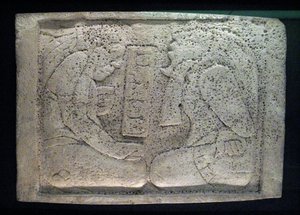 Nadproże z dwoma więźniami, rejon Yaxchilan, okres późnego klasyku, 600-900 ne autorstwa Mayan