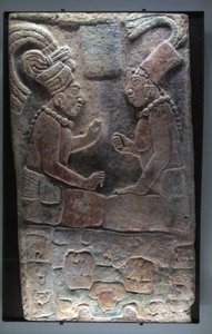 Dwóch siedzących mężczyzn, El Chicozapote, Usumacinta, późny okres klasyczny, 600-900 AD autorstwa Mayan