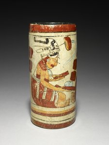 Wazon ze sceną prezentacyjną, 600-900 AD (ceramiczne z poślizgiem) autorstwa Mayan