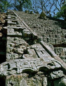 Widok na schody hieroglificzne, 743 rne autorstwa Mayan