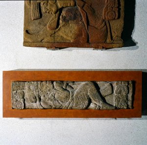 Nadproże 27 z Tonina, Chiapas, Meksyk, późny okres klasyczny (600-900 ne) (kamień) autorstwa Mayan Mayan