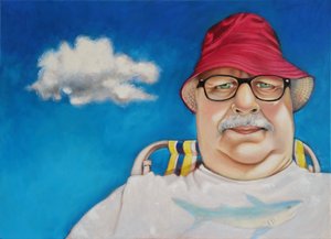Plażowicz, 2022 (olej na płótnie) autorstwa Maylee Christie