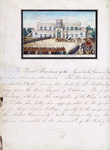 Strona z ilustrowanego rękopisu „Wspomnienia Imperialnego Delhi” autorstwa Mazar or Mazhar Ali Khan