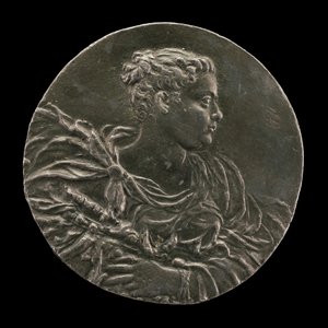 Młoda kobieta z Wenecji w sukni i płaszczu, c. 1563. autorstwa Medallist A.A.