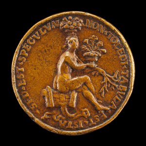 Kobieta siedząca na siodle [rewers], 1518. autorstwa Medallist of 1518