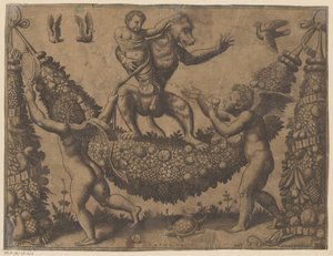 Putti szydzi z małpy Gobeliny Papieża (tytuł serii) Tapezzerie de Papa (tytuł serii)