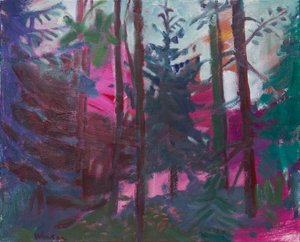 Stepped in the middle of seven sad forests, 2016 (olej na płótnie) autorstwa Megan Williamson