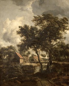 Młyn Wodny, ok.1660 autorstwa Meindert Hobbema